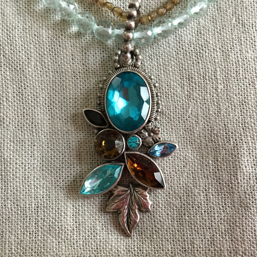 Mars and Valentine Czech Glass & Sterling Necklace